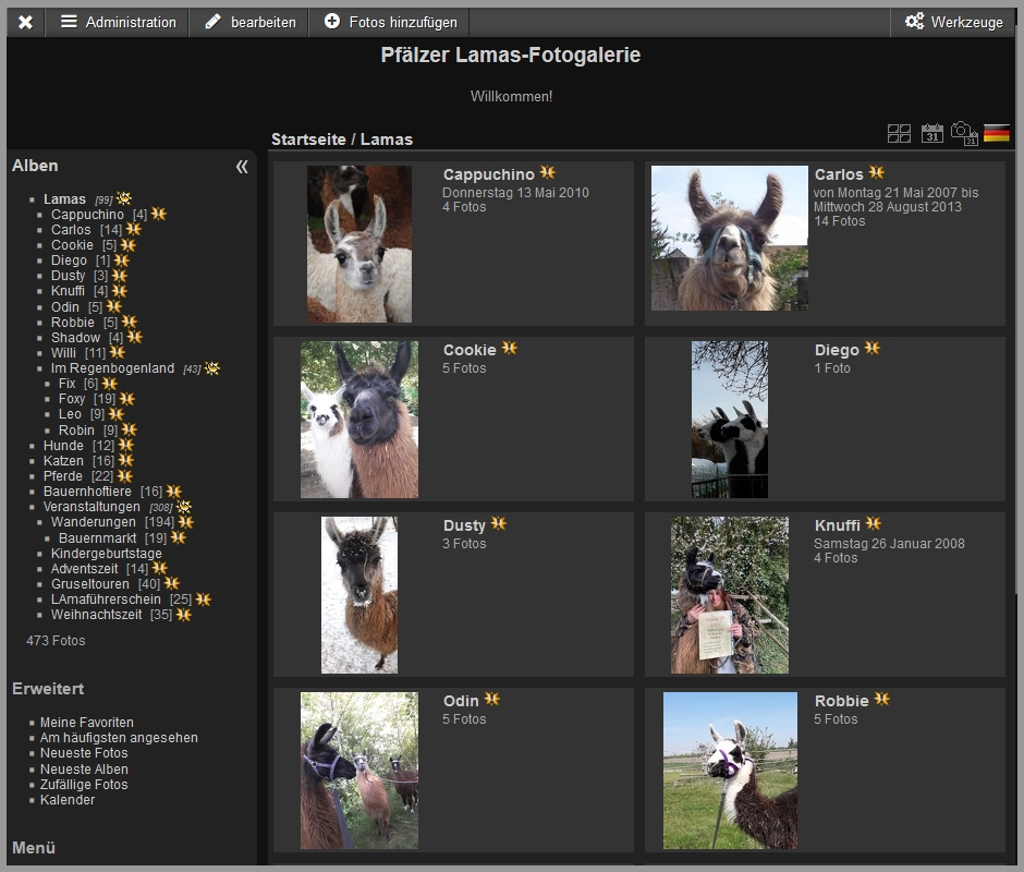 Pfaelzer Lamas OnlineBilderalbum startseite